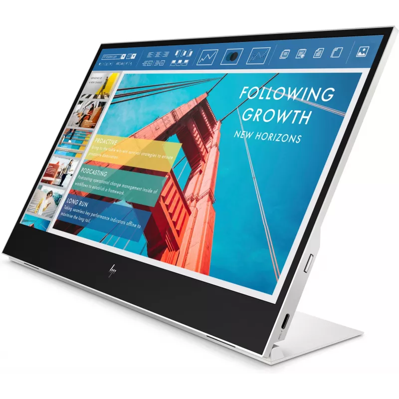 HP E-Series E14 G4 Monitor portátil, 35,6 cm (14 polegadas), 1920 x 1080 píxeis, Full HD, LCD, 5 ms, prateado