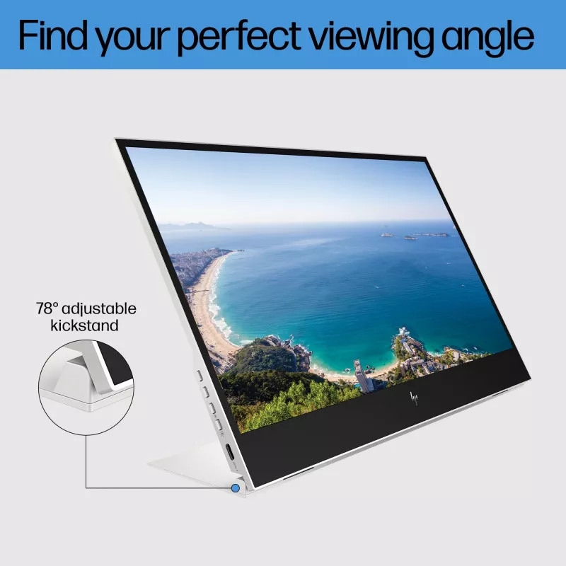 HP E-Series E14 G4 Monitor portátil, 35,6 cm (14 polegadas), 1920 x 1080 píxeis, Full HD, LCD, 5 ms, prateado