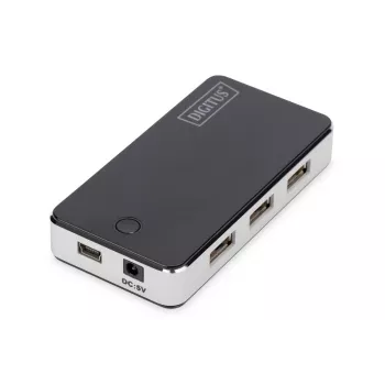 Hub USB 2.0 7 portas DIGITUS preto (da-70222)
