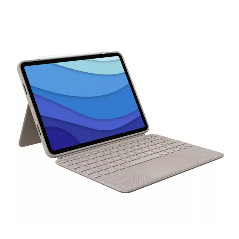 LOGITECH Combo Touch – areia para iPad Pro 11 polegadas (1., 2., 3. Ger.) – alemão – QWERTZ