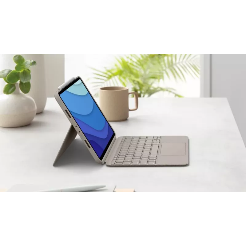 LOGITECH Combo Touch – areia para iPad Pro 11 polegadas (1., 2., 3. Ger.) – alemão – QWERTZ