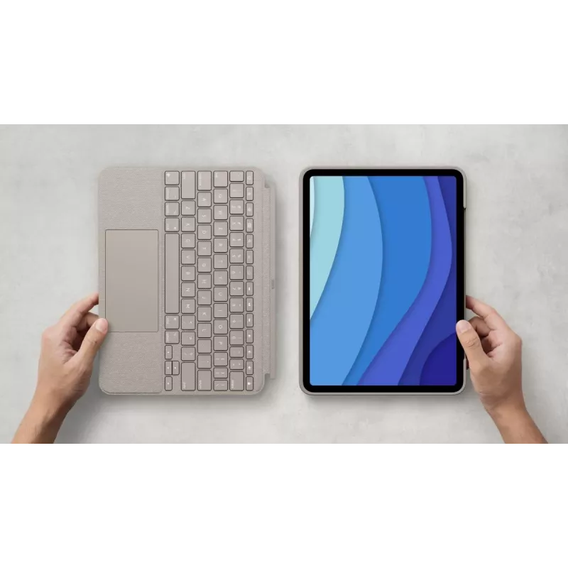 LOGITECH Combo Touch – areia para iPad Pro 11 polegadas (1., 2., 3. Ger.) – alemão – QWERTZ