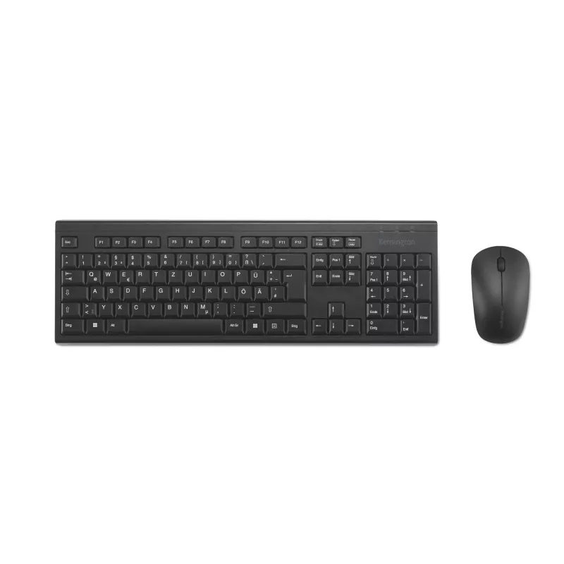 Kensington K75562DE, sem fios, RF Wireless, membrana, QWERTZ, preto, rato incluído
