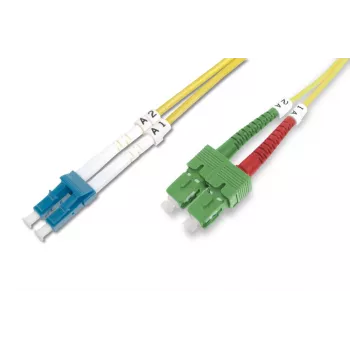 DIGITUS cabo de patch de fibra ótica SC (APC) para LC (PC), monomodo 09/125 µ, duplex comprimento 3m