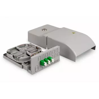 DIGITUS unidade de distribuição doméstica FTTH. 3x LC/APC Duplex OS2. IP54. Pronto para fusão