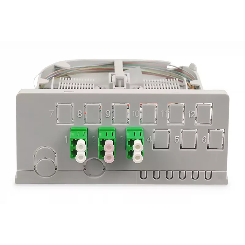 DIGITUS unidade de distribuição doméstica FTTH. 3x LC/APC Duplex OS2. IP54. Pronto para fusão