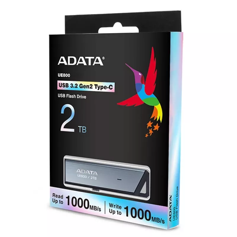 Pen drive ADATA AELI-UE800-2T-CSG 2 TB USB Type-C 3.2 Gen 2 (3.1 Gen 2) Prateado