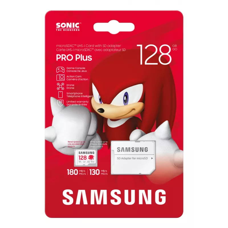 Cartão de memória MicroSDXC Samsung MB-MD128S, 128 GB, UHS-I, Class 10, U3, leitura até 180 MB/s, escrita 130 MB/s