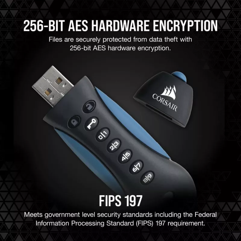 CORSAIR Flash Padlock 3 Secure – 256 GB – Pen drive – USB 3.0