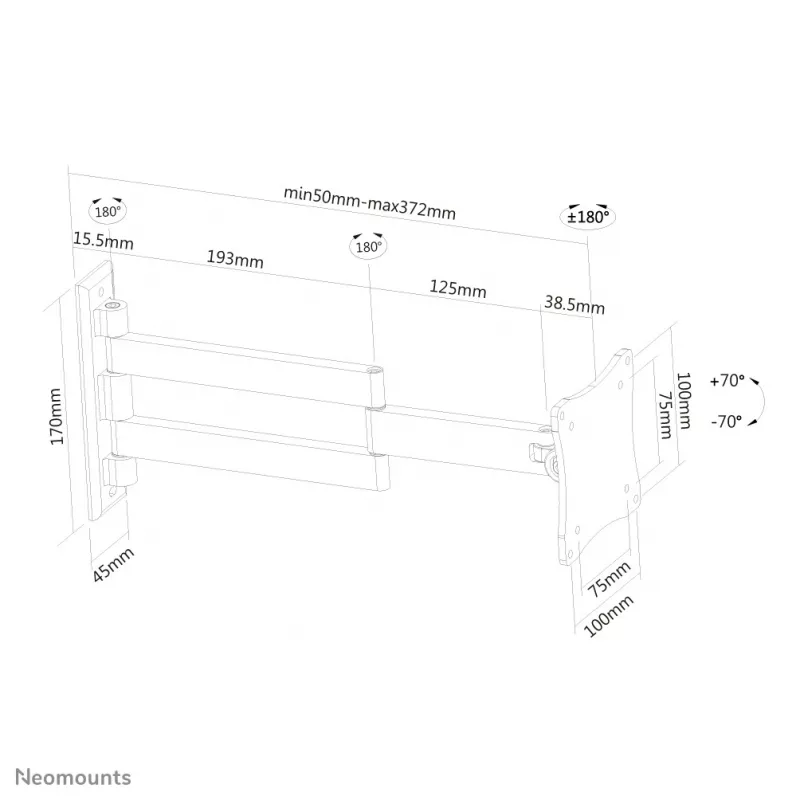 Neomounts FPMA-W830BLACK Suporte de parede para monitor/TV 10-27