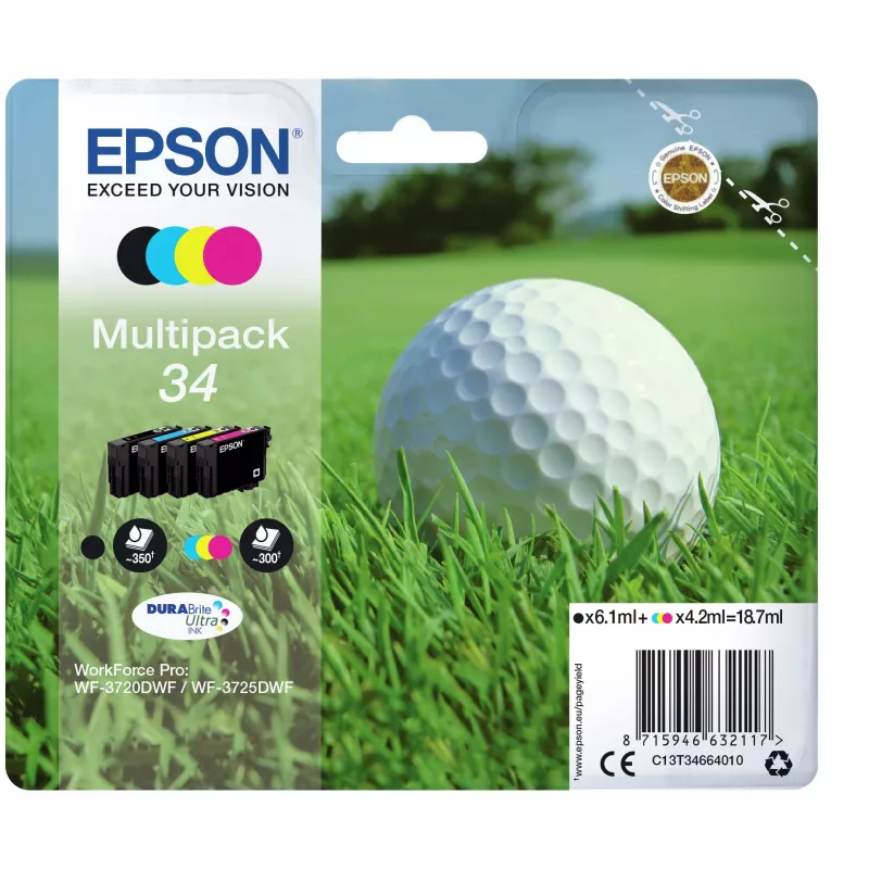 Epson Golfball Multipack 4 cores 34 DURABrite Ultra tinta