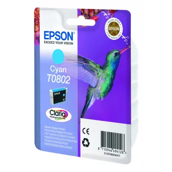 Epson Hummingbird Singlepack Ciano T0802 Claria Photographic Ink