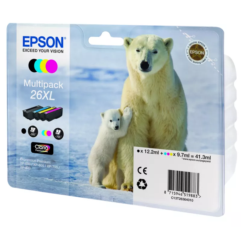 Epson Polar bear Multipack 4 cores 26XL Claria Premium Ink