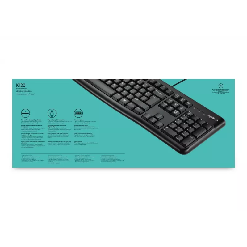 LOGITECH Teclado K120 - Para empresas Azerty belga