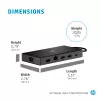 Hub multiportas USB-C HP Travel – HP 1C1Y5AA, anfitrião USB-C, HDMI 2.0, VGA, 1×RJ-45, 2×USB-A 3.2 Gen1, 2×USB 2.0, leitor de cartões MicroSD, preto
