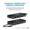 Hub multiportas USB-C HP Travel – HP 1C1Y5AA, anfitrião USB-C, HDMI 2.0, VGA, 1×RJ-45, 2×USB-A 3.2 Gen1, 2×USB 2.0, leitor de cartões MicroSD, preto