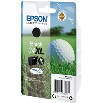 Epson Golfball embalagem individual Preto 34XL tinta DURABrite Ultra, autonomia elevada (XL), Preto, tinta pigmentada, 16,3 ml, 1 unid., 1100 páginas