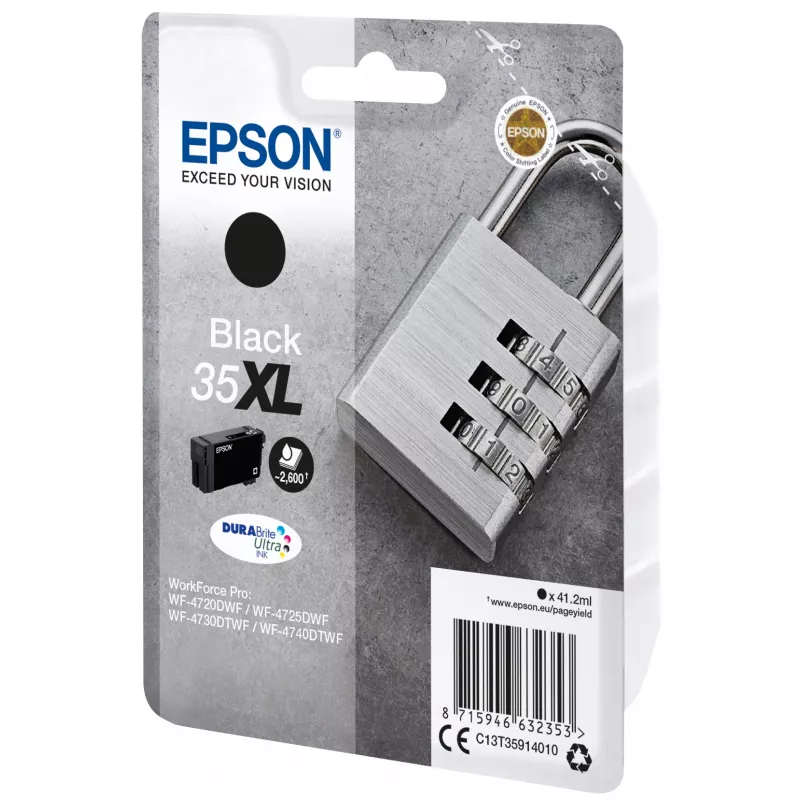 Epson Padlock embalagem individual Preto 35XL tinta DURABrite Ultra