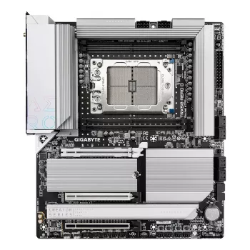 Placa-mãe GIGABYTE TRX50 AERO D - Compatível com CPUs AMD Ryzen Threadripper 9000 Series, VRM digital 16+8+4 fases, até 7800 MHz DDR5 (OC), 3xPCIe 5.0 + 1xPCIe 4.0 M.2, Wi-Fi 7, 10GbE LAN, USB4