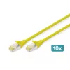 Cabo de rede DIGITUS - CAT6a - S/FTP - Snagless - 1m - amarelo - pack de 10