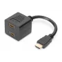 Cabo divisor HDMI Y DIGITUS, tipo A - 2x tipo A M/F, 20cm passivo, Full HD, dourado preto