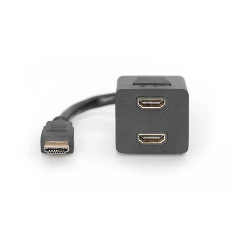 Cabo divisor HDMI Y DIGITUS, tipo A - 2x tipo A M/F, 20cm passivo, Full HD, dourado preto