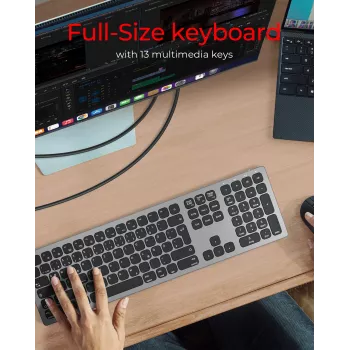 KeySonic KSK-8023BTRF (DE) teclado universal Bluetooth QWERTZ alemão antracite, preto