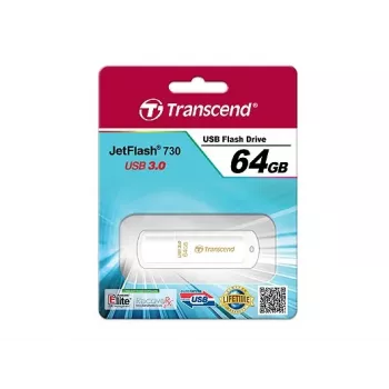 TRANSCEND Jetflash 730 - 64 GB pen drive - USB 3.0 - branco