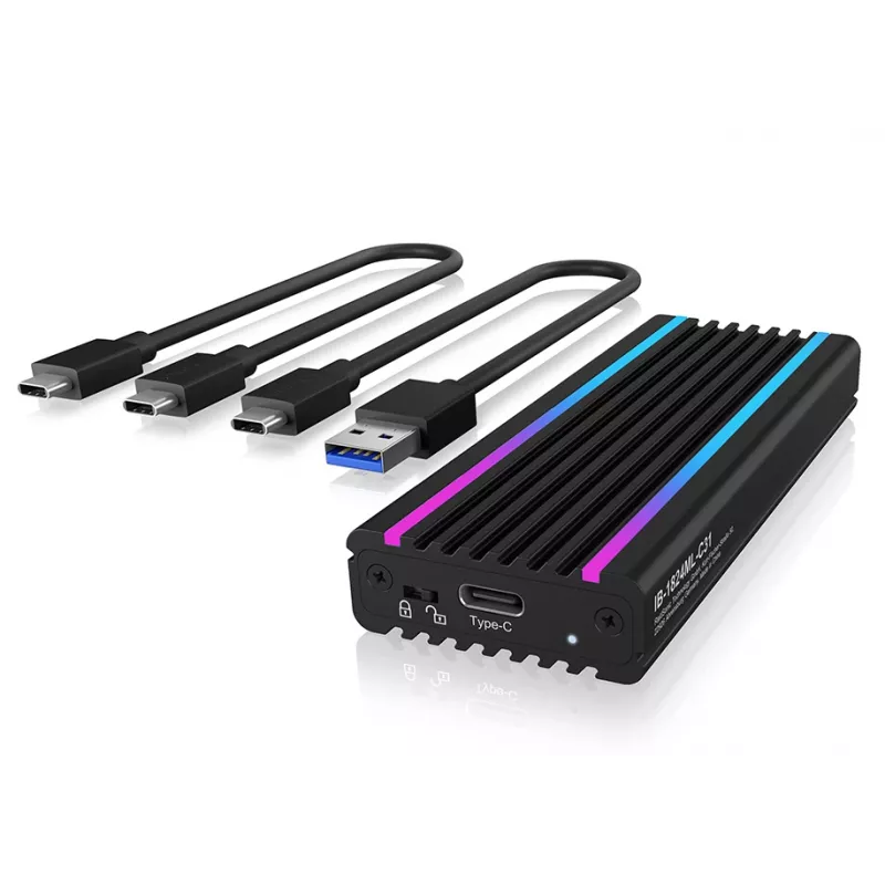 ICY BOX IB-1824ML-C31 caixa para SSD preta M.2