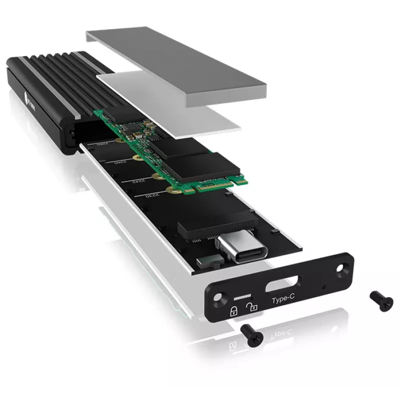 ICY BOX IB-1824ML-C31 caixa para SSD preta M.2