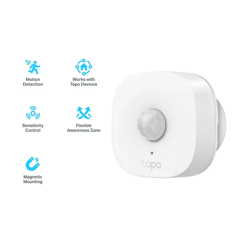 TP-Link Tapo sensor de movimento inteligente, teto/parede, interior, branco, 120°, sem fios, 7 m