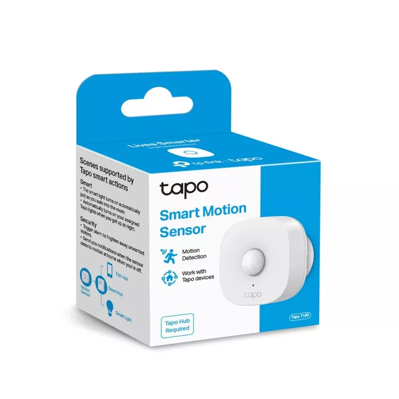 TP-Link Tapo sensor de movimento inteligente, teto/parede, interior, branco, 120°, sem fios, 7 m