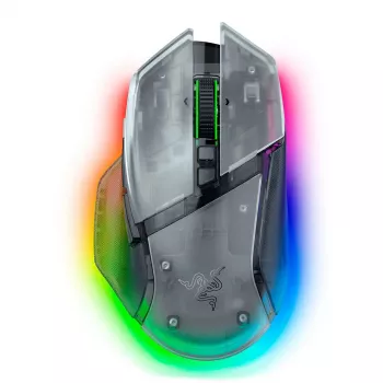 Rato gaming Razer Basilisk V3 Pro 35K Phantom White Edition — Superfície gaming otimizada para ratos óticos e laser