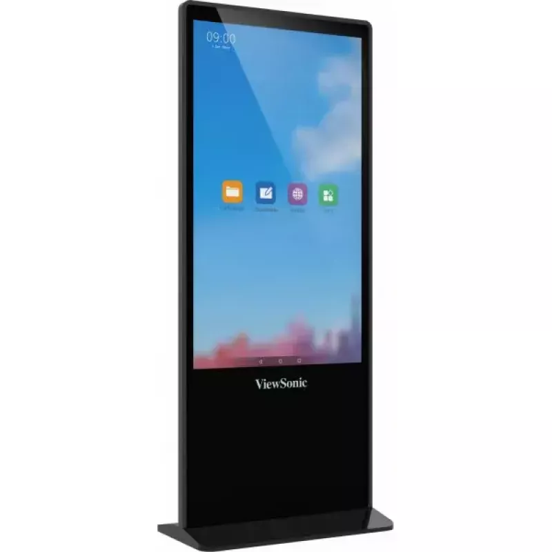 Ecrã de sinalização Viewsonic EP5542T design totem 139,7 cm (55 polegadas) LED 450 cd/m² 4K Ultra HD preto ecrã tátil Android 8.0