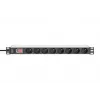 DIGITUS PDU de alumínio 1U, montagem em rack, 8x CEE 7/5 potência nominal: 16A, 4000W, 250VAC 50/60Hz,