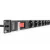 DIGITUS PDU de alumínio 1U, montagem em rack, 8x CEE 7/5 potência nominal: 16A, 4000W, 250VAC 50/60Hz,