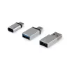 Adaptador Equip USB-C OTG, pack de 3, USB C, USB C, USB A, USB A, Micro-USB, USB C, prateado
