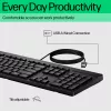 Teclado com fios HP 125, formato completo (100%), com fios, USB, preto
