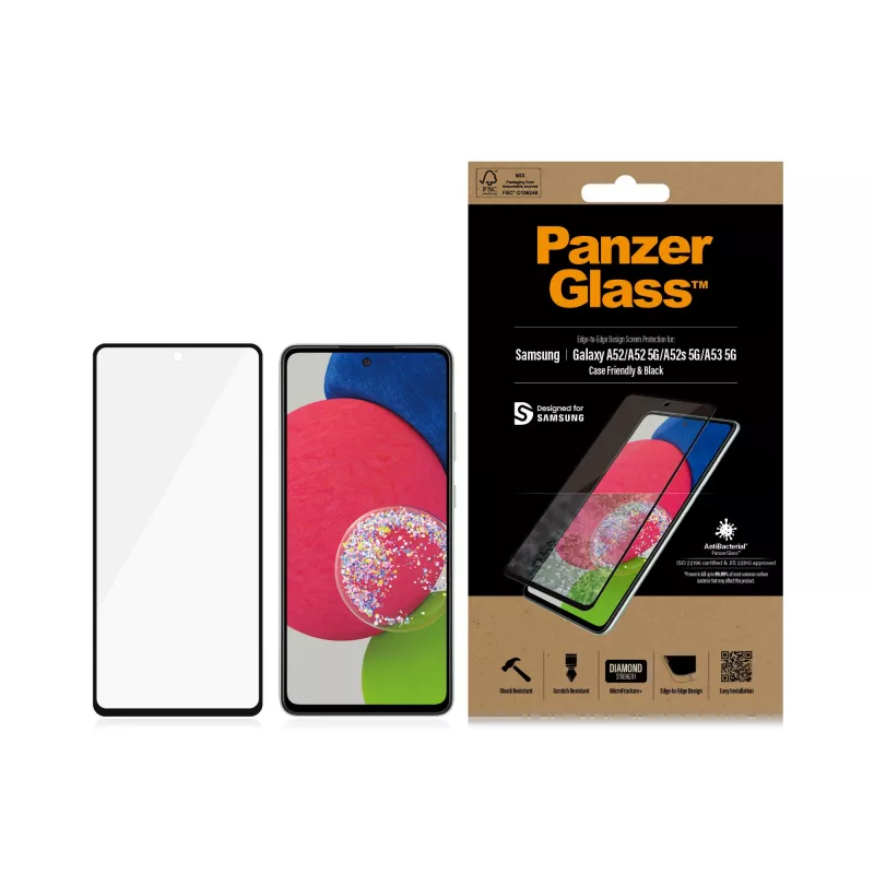 Película protetora de ecrã PanzerGlass ® para Samsung Galaxy A52 | A52 5G | A52s 5G | A53 5G
