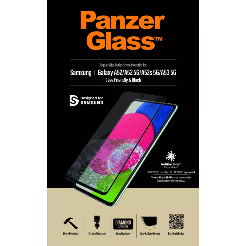 Película protetora de ecrã PanzerGlass ® para Samsung Galaxy A52 | A52 5G | A52s 5G | A53 5G