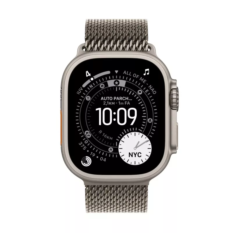 APPLE Watch Ultra 3 (2025) 5g 49mm Caixa de titânio natural com bracelete Milanese Loop de titânio natural M