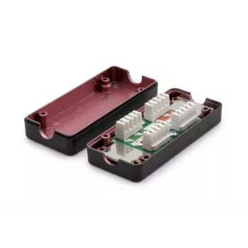 Caixa de junção DIGITUS CAT 7, 600 MHz Fios LSA para AWG 22-26, blindada design compacto, 26x35x80 mm