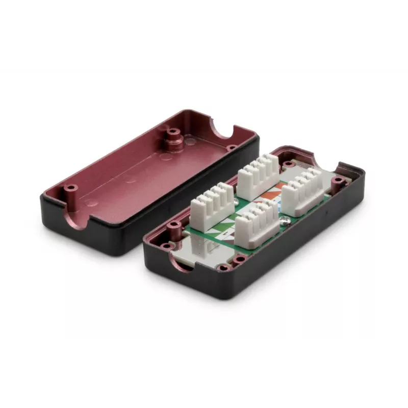 Caixa de junção DIGITUS CAT 7, 600 MHz Fios LSA para AWG 22-26, blindada design compacto, 26x35x80 mm
