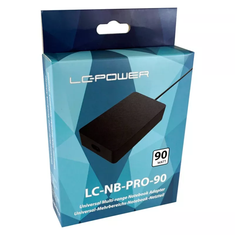 Fonte de alimentação universal LC-POWER para portáteis, 90W - LC-NB-PRO-90