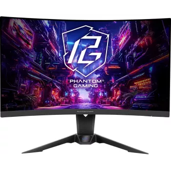 Monitor gaming ASROCK - Pg27qrt2a - 27in - 2560 X 1440 QHD - curvo 180Hz - preto