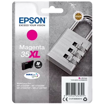 Epson Padlock embalagem individual magenta 35XL tinta DURABrite Ultra, autonomia alta (XL), magenta, tinta pigmentada, 20,3 ml, 1 unidade, 1900 páginas