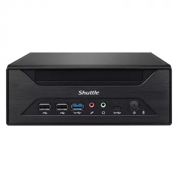Shuttle XPC slim Barebone XH610 - S1700, Intel H610, 1xDP, 1xHDMI, 1x VGA, 2x COM (RS232), 2x LAN (2,5G e 1G), 1x slim 5,25 polegadas, 2x 3,5 polegadas, 2x M.2, funcionamento contínuo 24/7