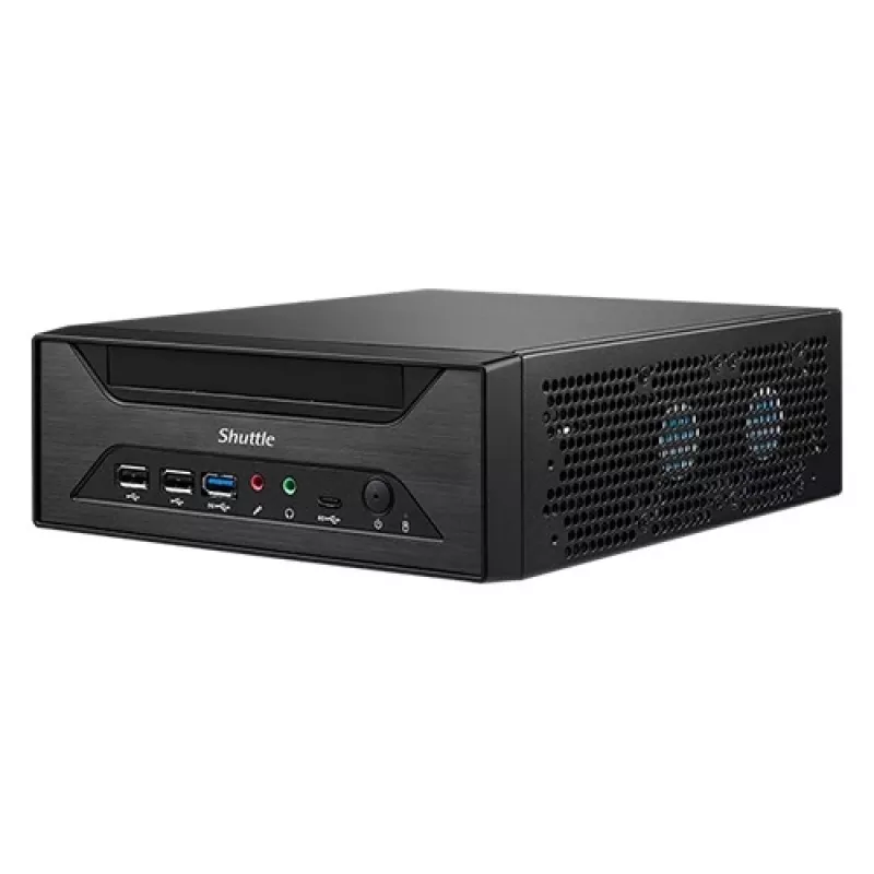 Shuttle XPC slim Barebone XH610 - S1700, Intel H610, 1xDP, 1xHDMI, 1x VGA, 2x COM (RS232), 2x LAN (2,5G e 1G), 1x slim 5,25 polegadas, 2x 3,5 polegadas, 2x M.2, funcionamento contínuo 24/7