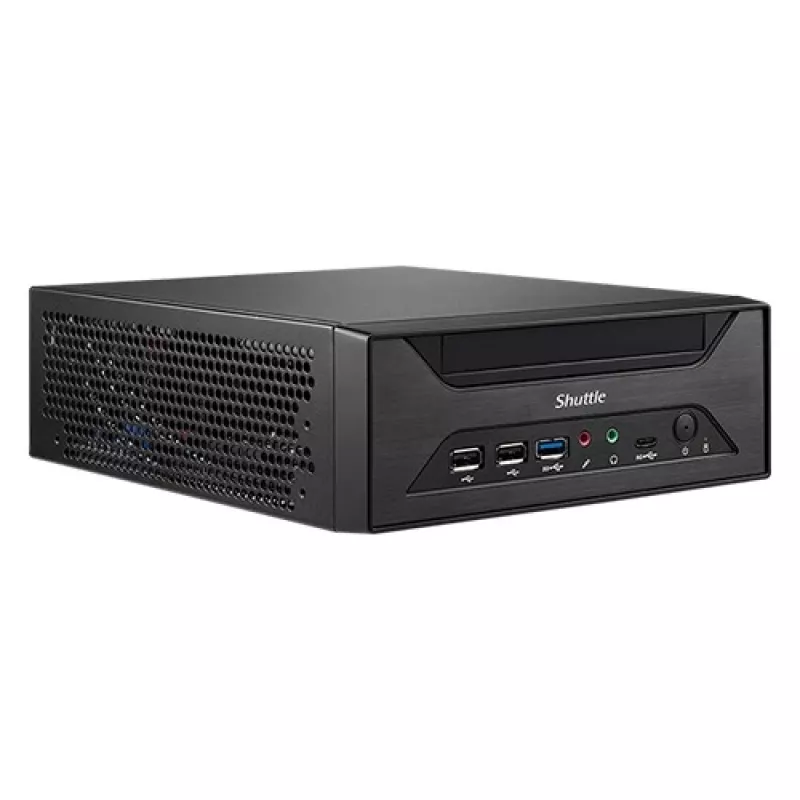 Shuttle XPC slim Barebone XH610 - S1700, Intel H610, 1xDP, 1xHDMI, 1x VGA, 2x COM (RS232), 2x LAN (2,5G e 1G), 1x slim 5,25 polegadas, 2x 3,5 polegadas, 2x M.2, funcionamento contínuo 24/7