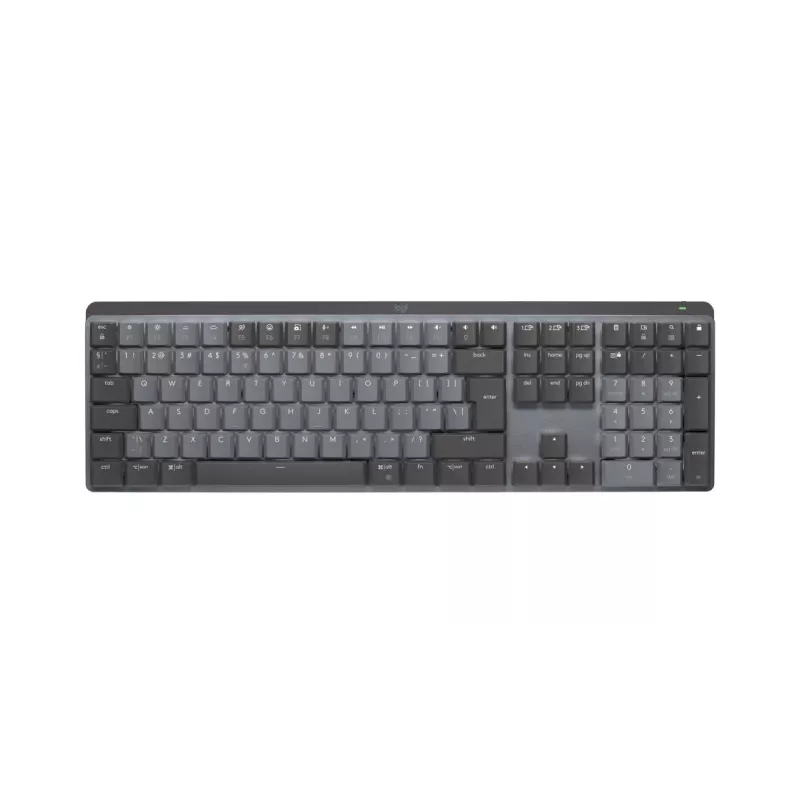 LOGITECH MX Mechanical teclado de desempenho sem fios com iluminação – Graphite, US International, QWERTY, tátil, silencioso